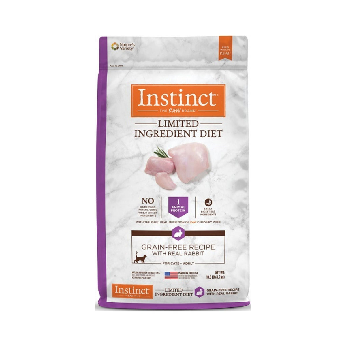 Natures Variety Instinct Cat Limit Ingredients Rabbit 10Lb Grain-free