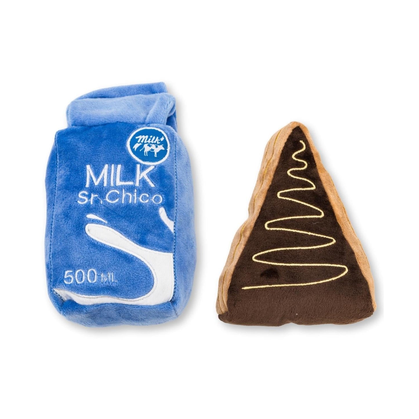 Cake Slice Milk Midnight Snack Plush Dog Toy Gift Set With Squeaker Crinkle Paper