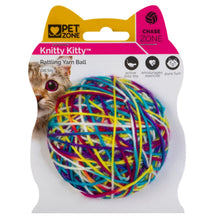 Pet Zone Products Knitty Kitty Rattle Yarn Ball Cat Toy 1ea/SM