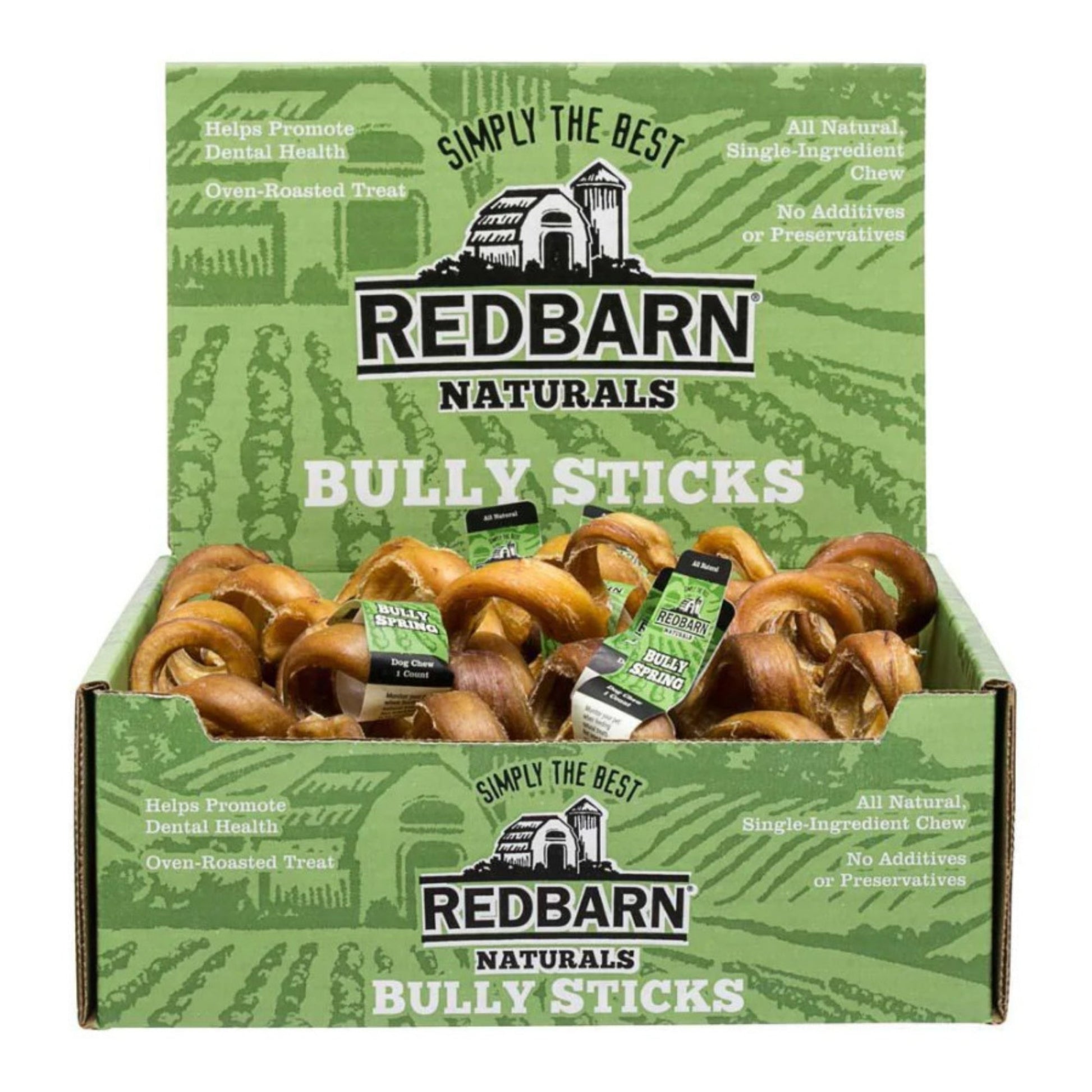 Redbarn Pet Products Bully Springs Dog Treat 25ea/25 ct, 6 in