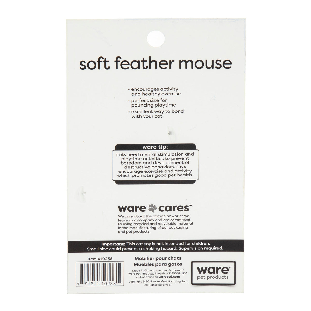 Ware Soft Feather Mouse Cat Toy