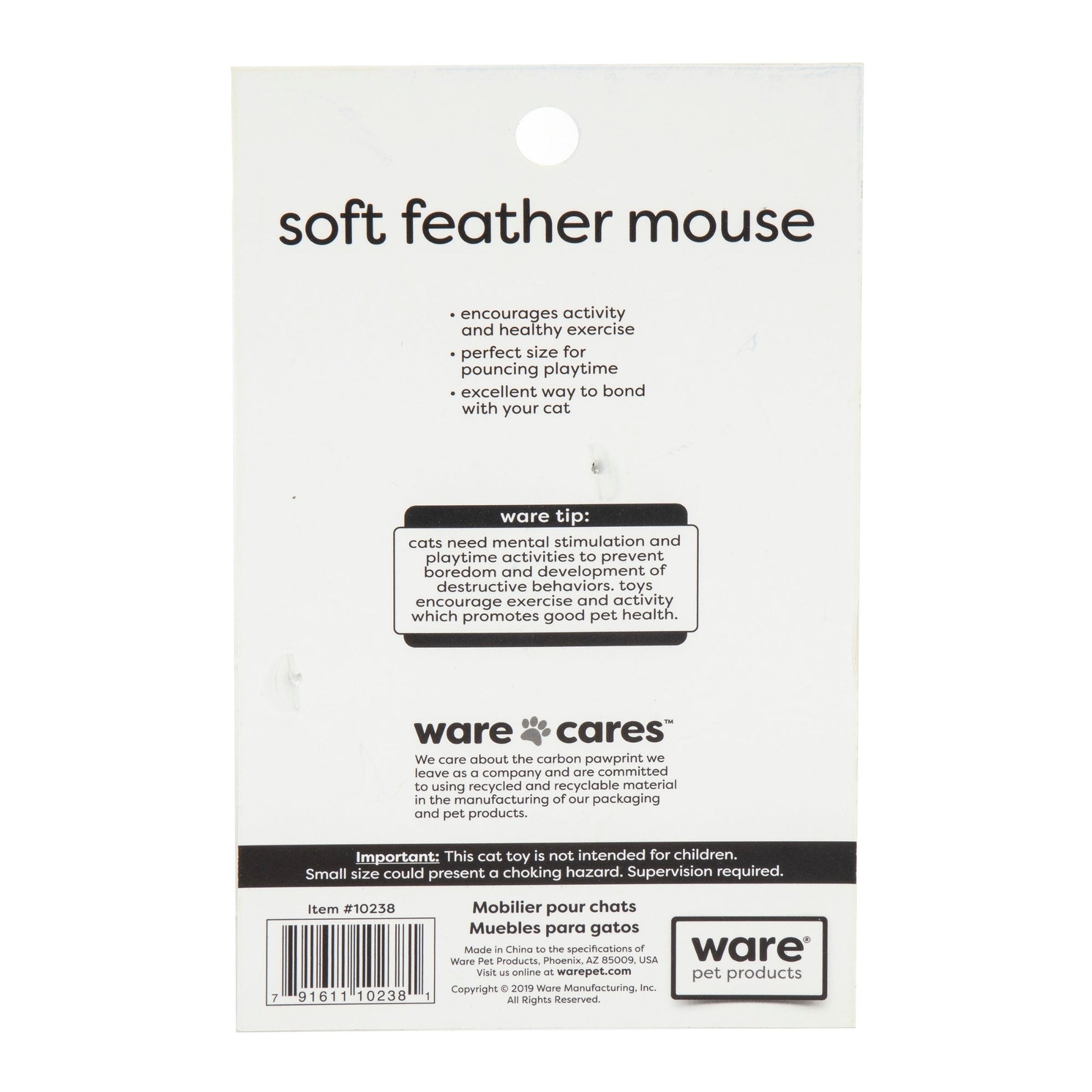 Ware Soft Feather Mouse Cat Toy