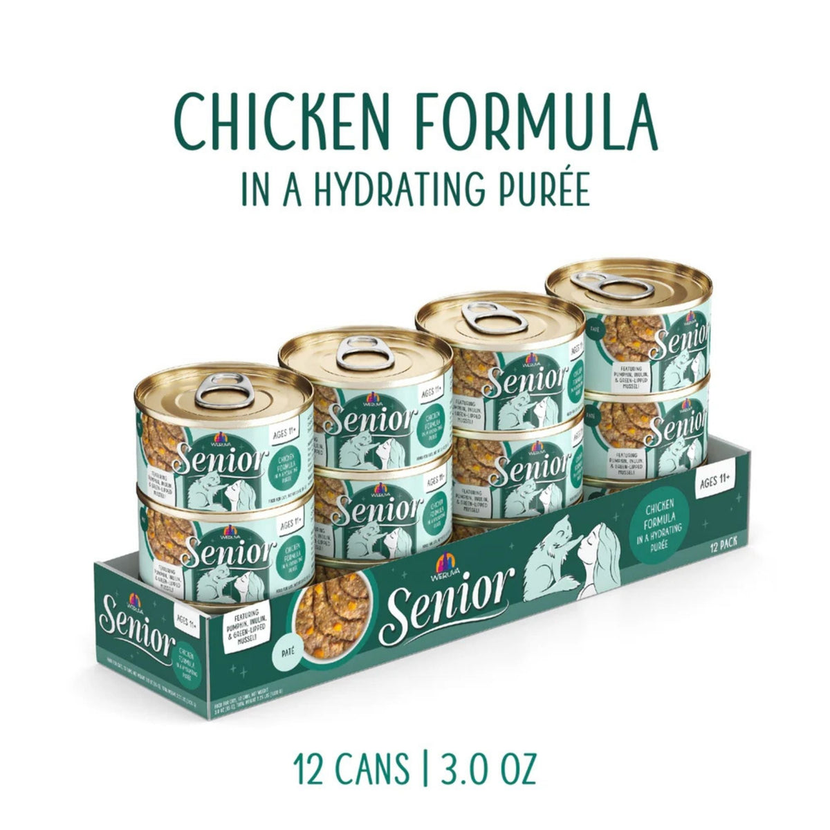 Weruva Cat Senior Hydrating Puree Chicken Formula 3oz. (Case of 12)