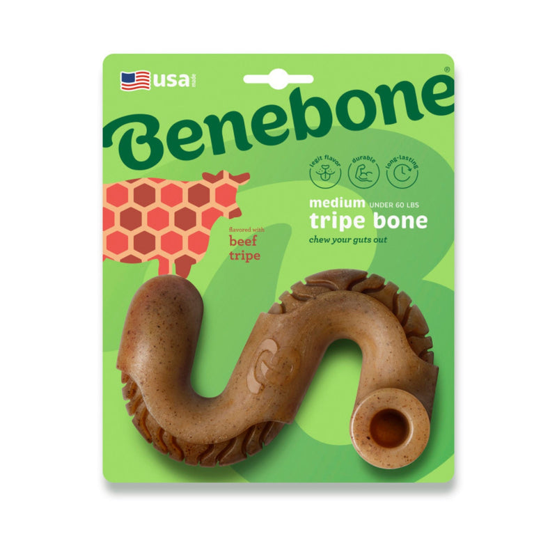 !Benebone Tripe Bone Durable Dog Chew Toy Beef Tripe, 1ea/MD