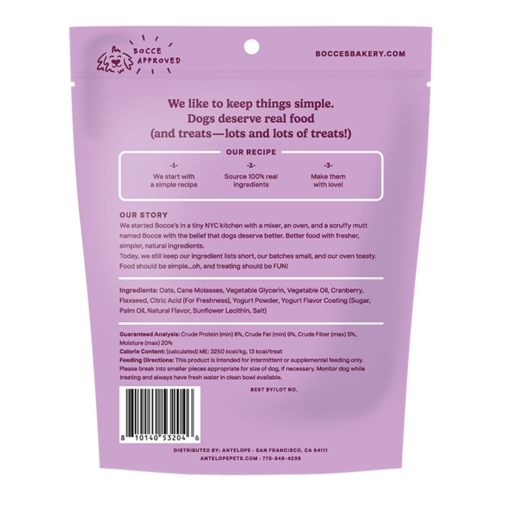Bocce's Bakery Dog Froyo Grain Free Wild Cran 6oz.