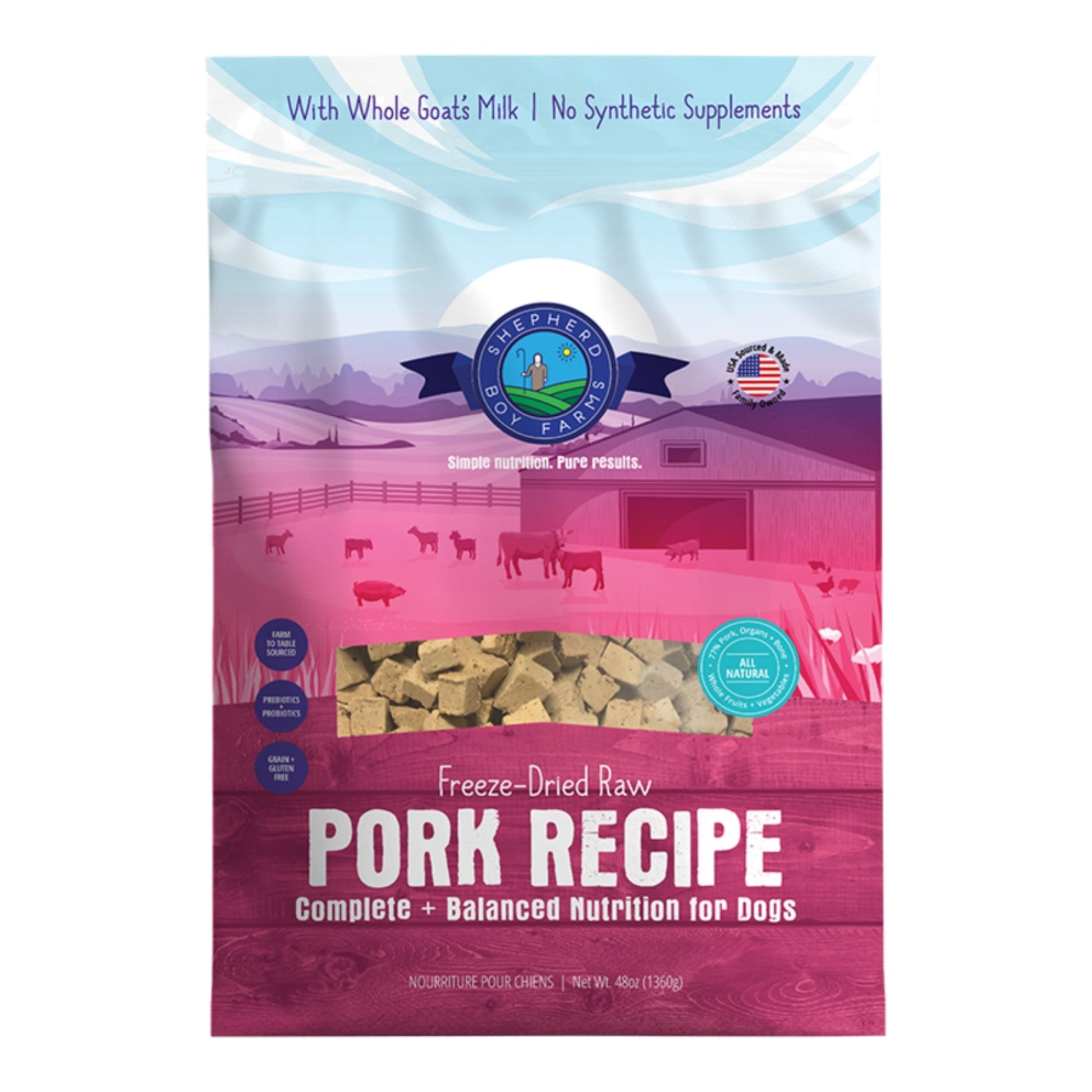 Shepherd Boy Farms Dog Freeze-Dried Pork 48oz.