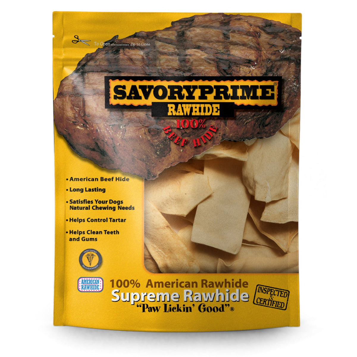 Savory Prime Rawhide Chips Chicken 2x6in 1lb Bag