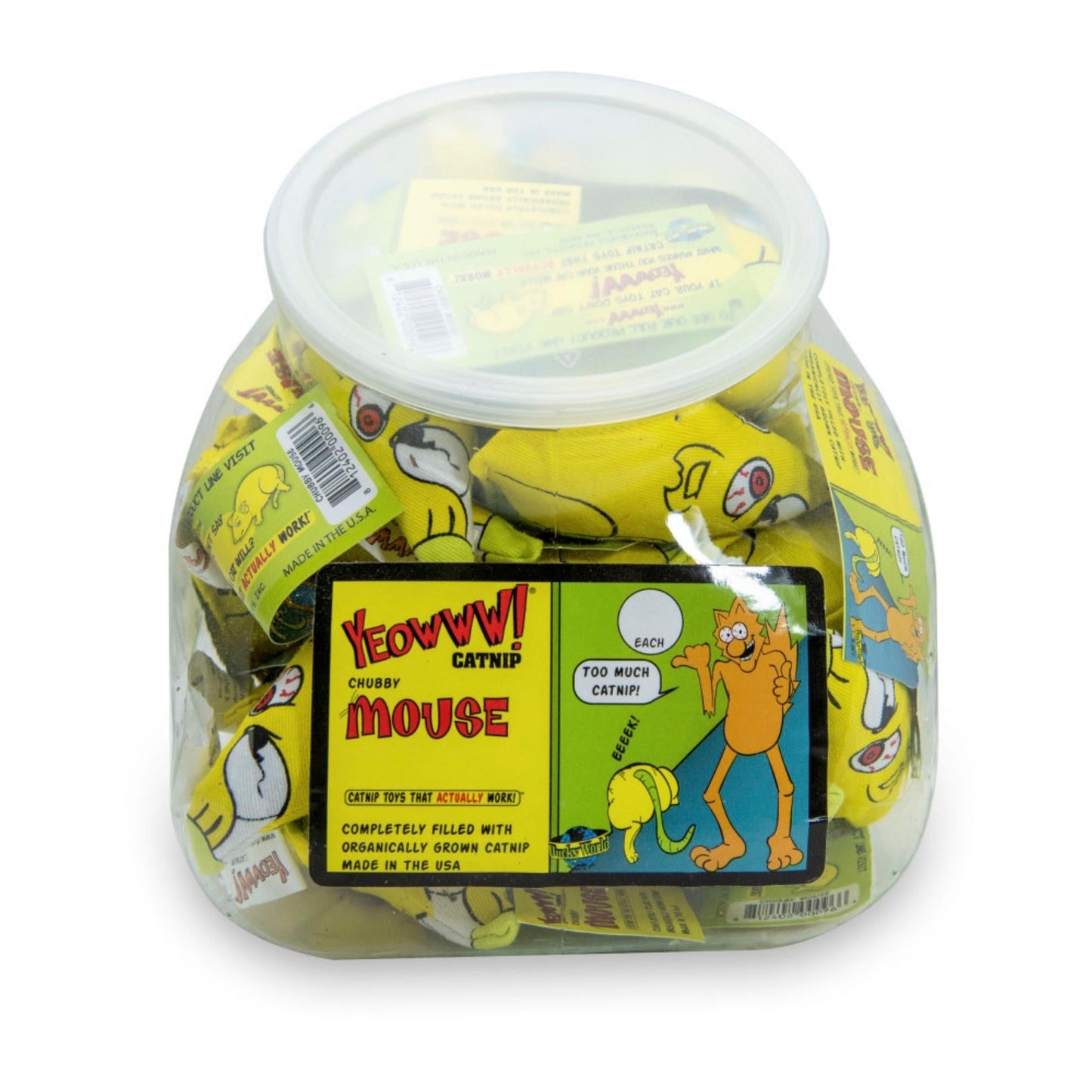 Yeowww! Chubby Mouse Catnip Cat Toy Counter Display Jug 1ea/30 ct Default Title