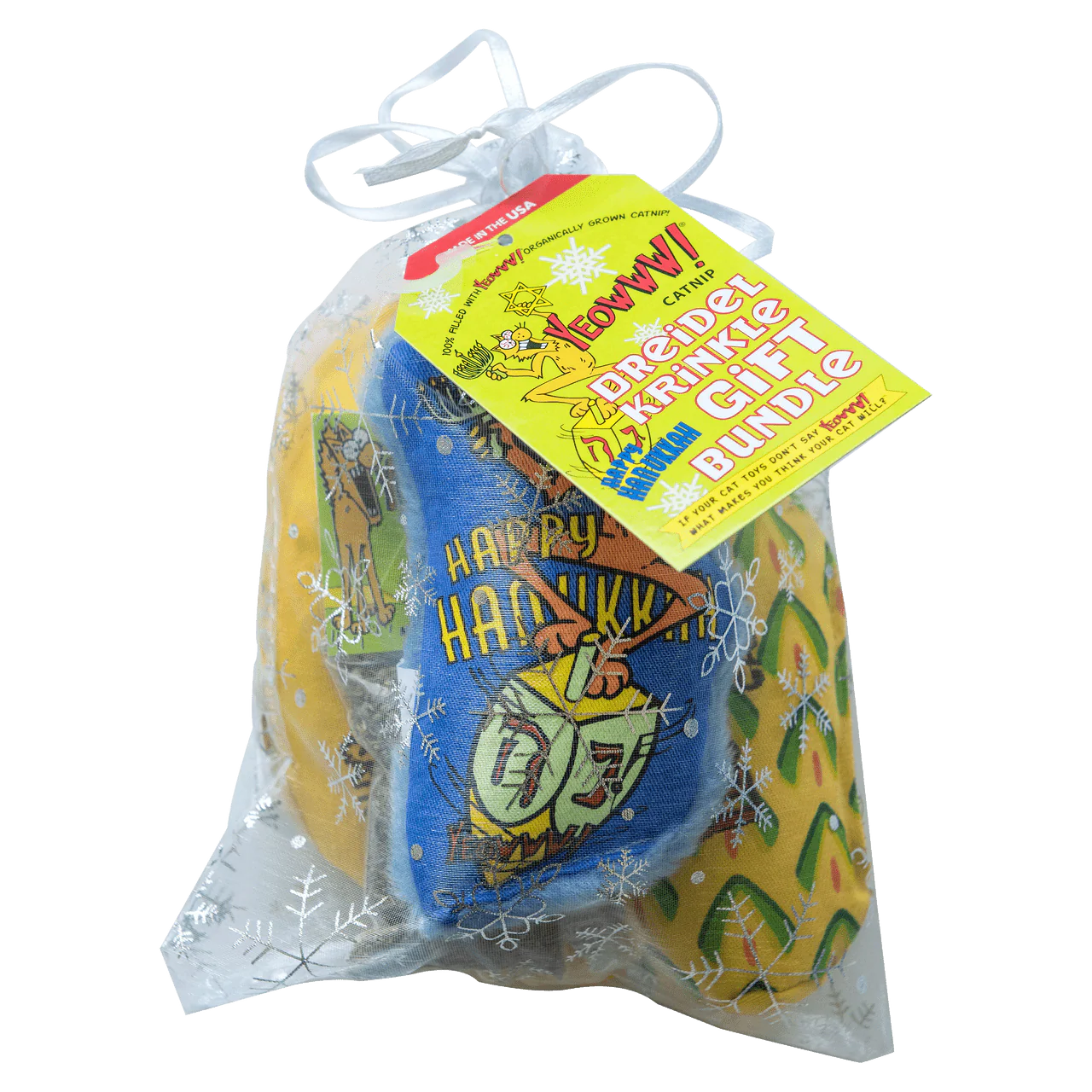Yeowww! Cat Catnip Dreidel Krinkle Bundle