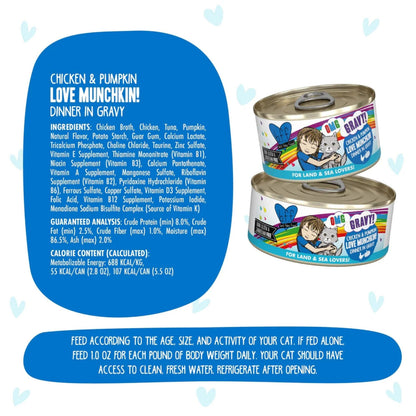 BFF Cat Omg Gravy Love Munchkin Chicken 2.8oz. - (Case of 12)