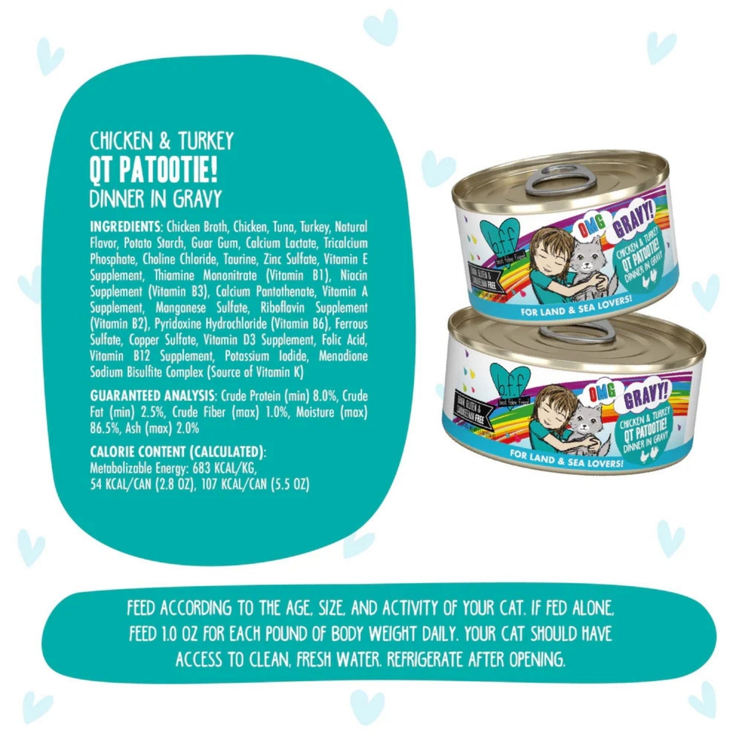 BFF Cat Omg Gravy Qt Patootie Chicken & Turkey 5.5oz. - (Case of 8)