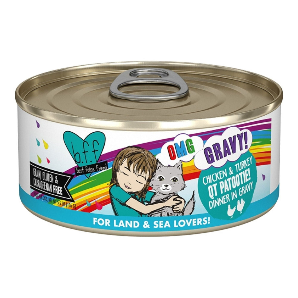 BFF Cat Omg Gravy Qt Patootie Chicken & Turkey 5.5oz. - (Case of 8)