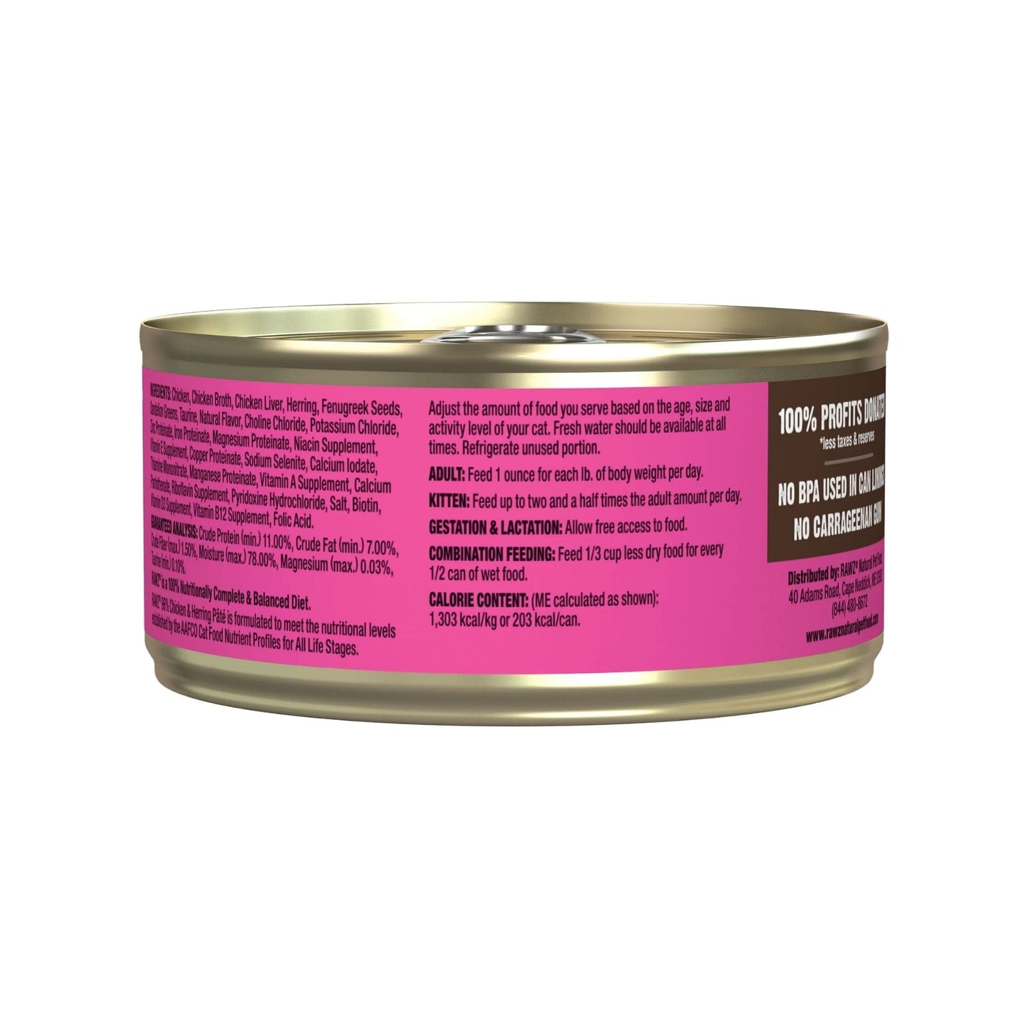 Rawz Cat 96% Chicken Herring Pate 5.5oz. (Case of 24)