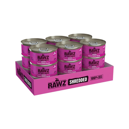 Rawz Cat Shredded Tuna Salmon 3oz. (Case of 18)