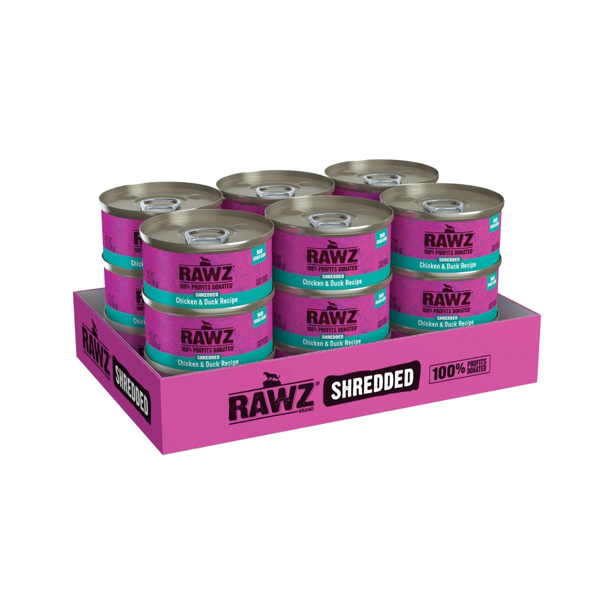 Rawz Cat Shredded Chicken Duck 3oz. (Case of 18)