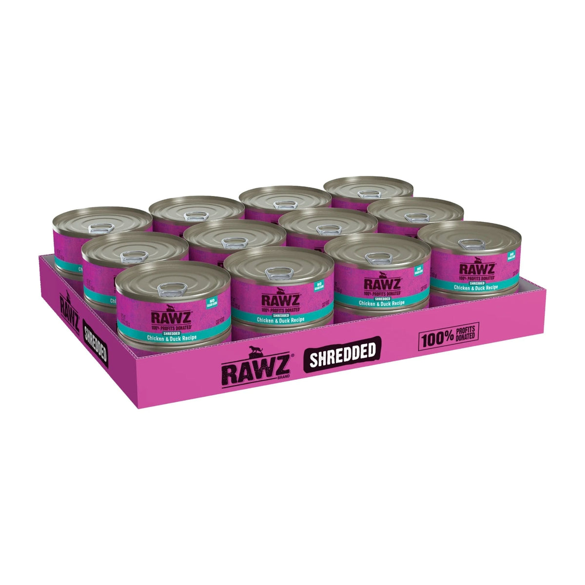 Rawz Cat Shredded Chicken Duck 5.5oz. (Case of 24)