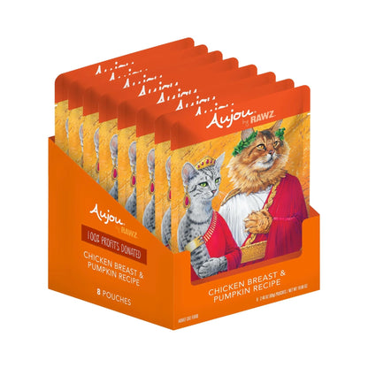 Rawz Aujou Cat Pouch Chicken Breast Pumpkin 2.4oz. (Case of 8)
