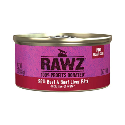 Rawz Cat 96% Beef Beef Liver Pate 3oz. (Case of 18)