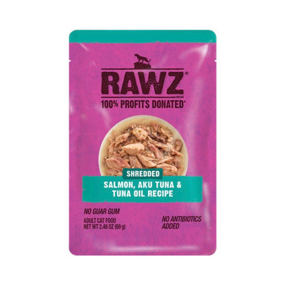 Rawz Shredded Cat Pouch Salmon Aku Tuna 2.4oz. (Case of 8)