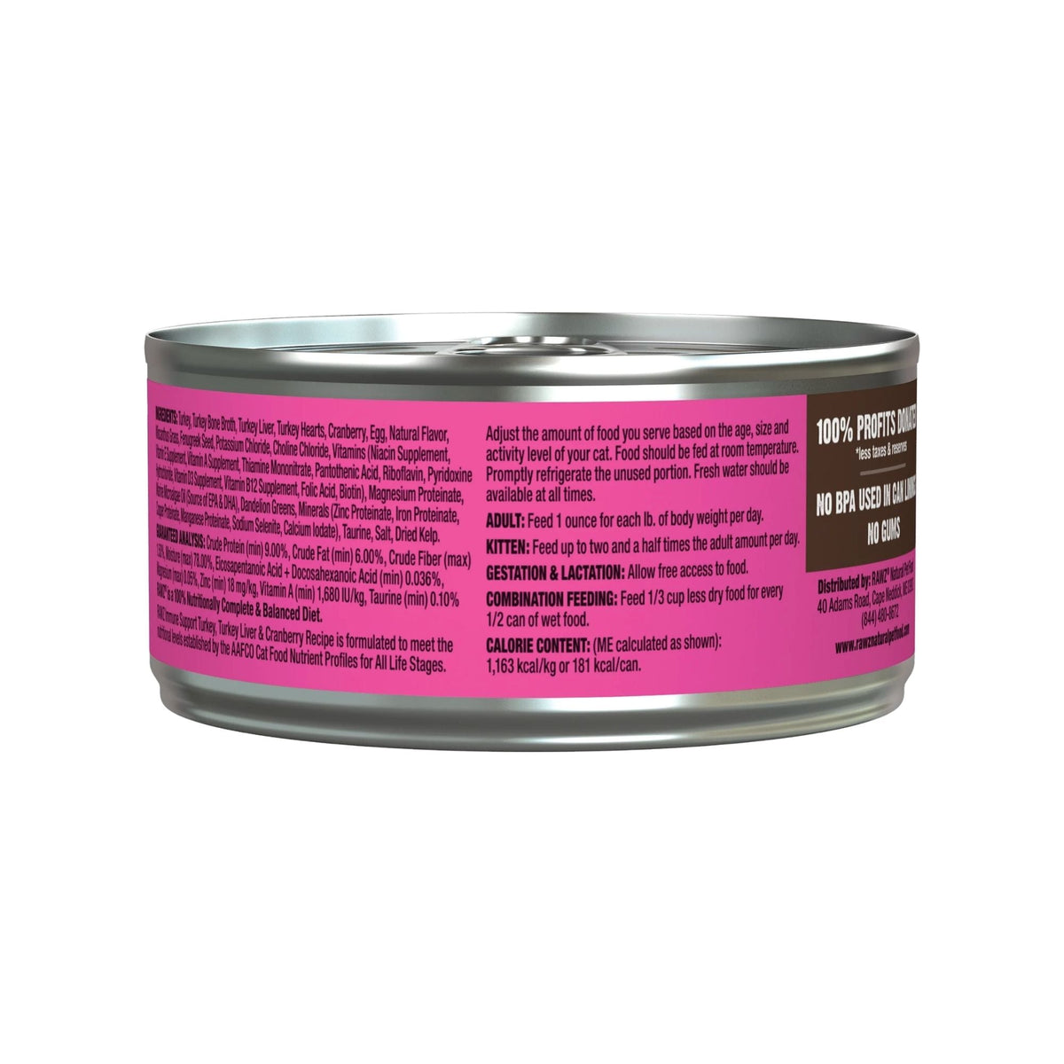 Rawz Immune Cat Turkey Turkey Liver Cranberry Pate 5.5oz. (Case of 24)