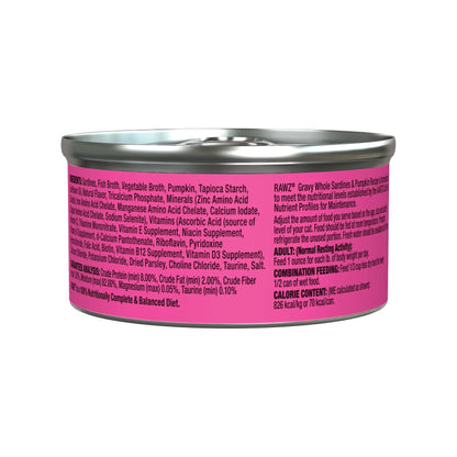 Rawz Cat Gravy Whole Sardine Pumpikn 3oz. (Case of 18)