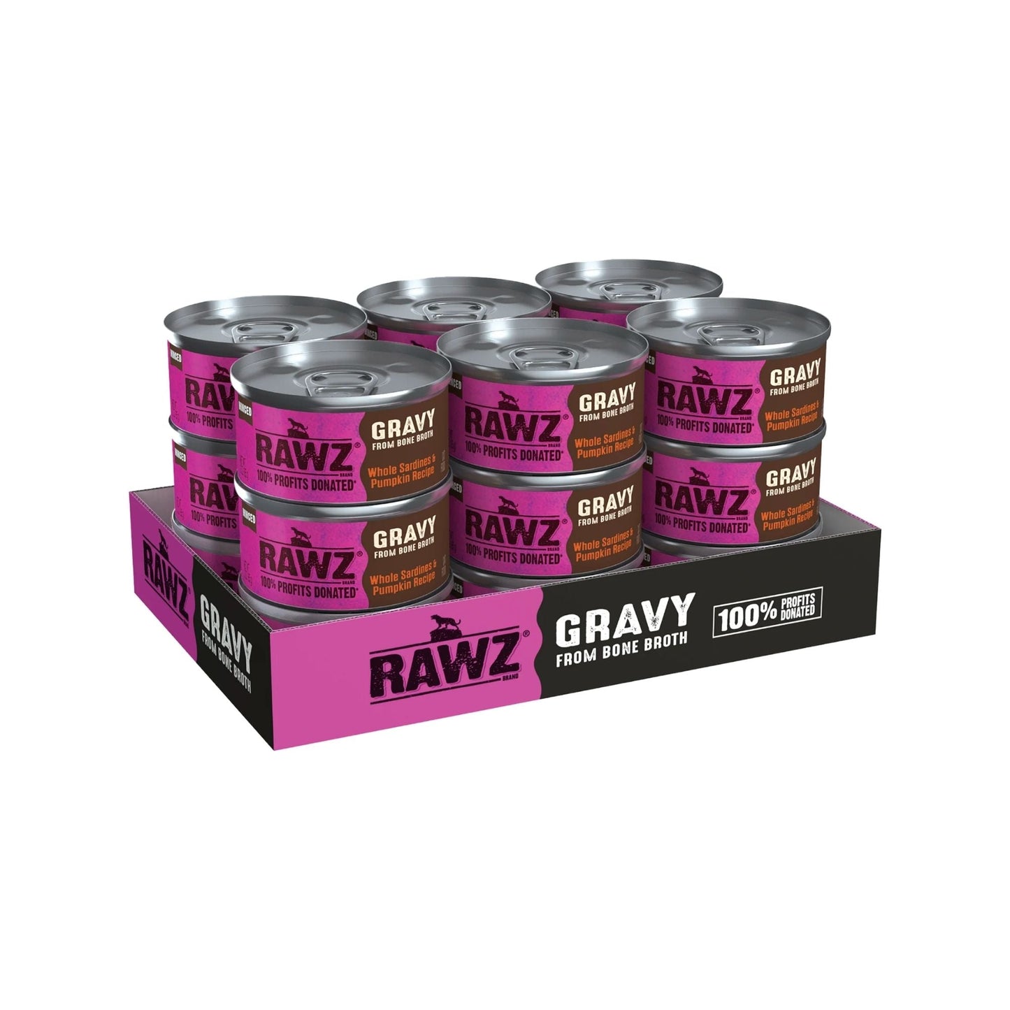 Rawz Cat Gravy Whole Sardine Pumpikn 3oz. (Case of 18)