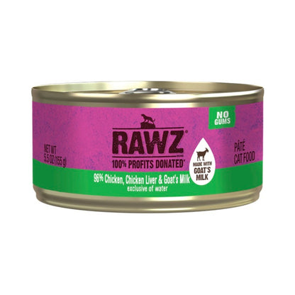 Rawz Cat 96% Chicken Chicken Liver Goat Milk Pate 5.5oz. (Case of 24)