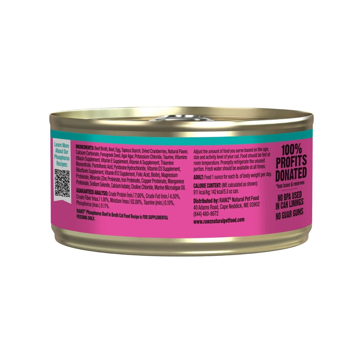 Rawz Phosphorus Cat Beef Pate 5.5oz. (Case of 24)