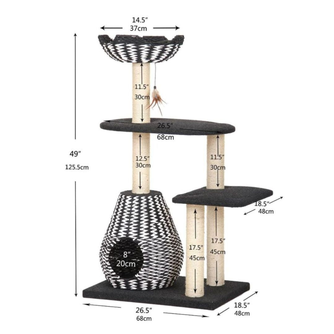 PetPals Ace Cat Tree
Black & Tan 49 in