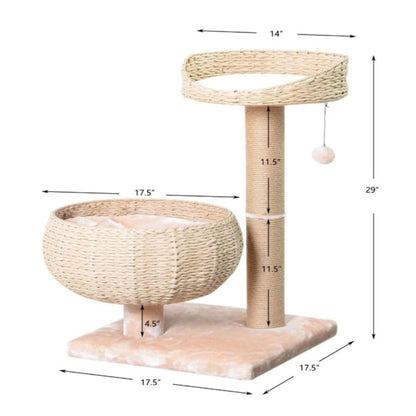 PetPals Cozy V2 2-Level Cat Tree
Beige & Cream 29 in