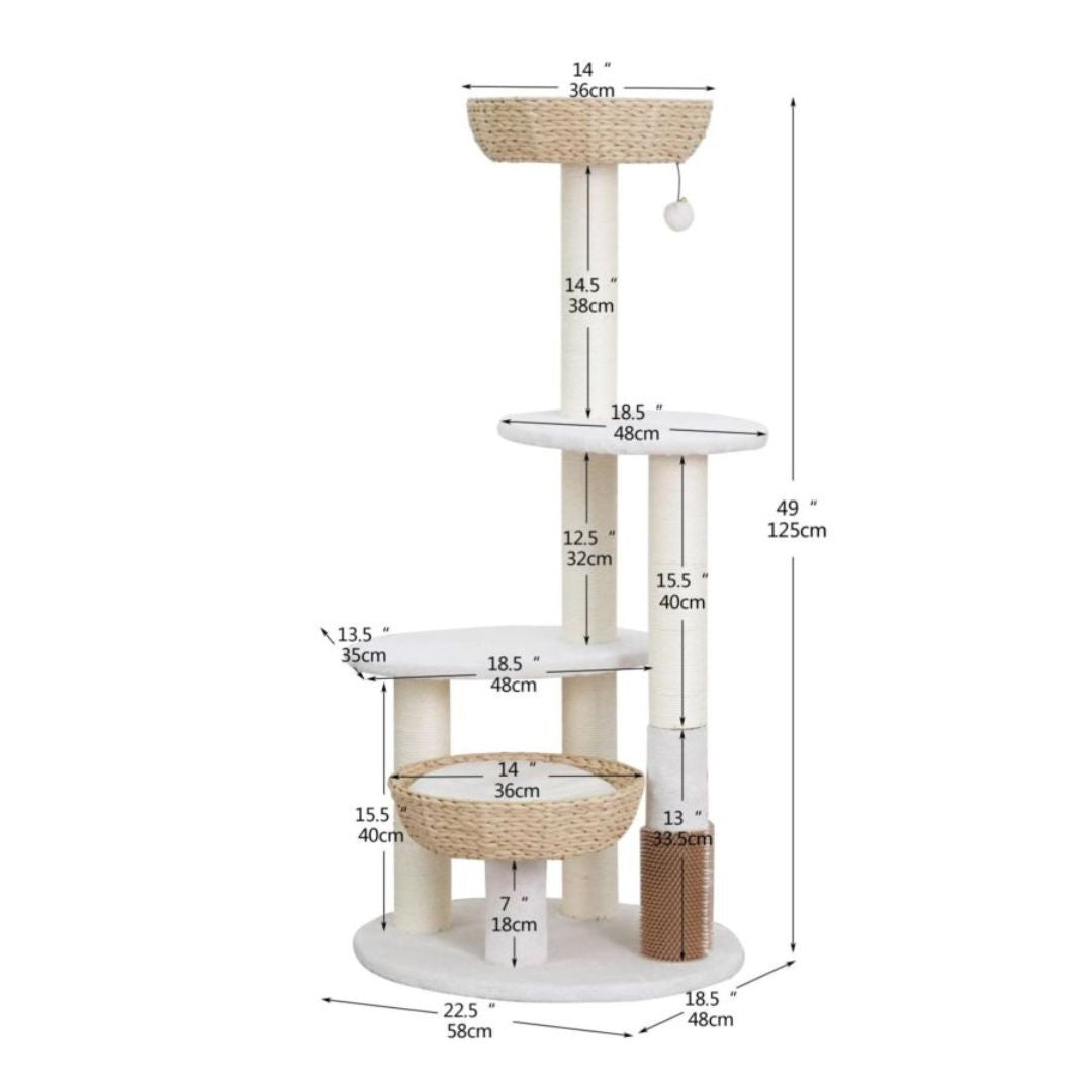 PetPals Pharoah 5-Level Cat Tree
Ivory 49 in