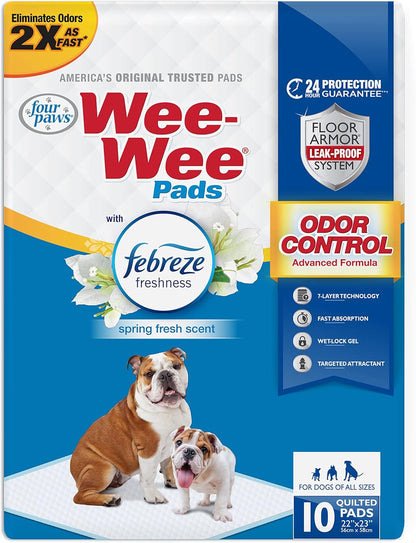 Four Paws Wee Wee Pads Odor Control with Febreze Freshness 10ct
