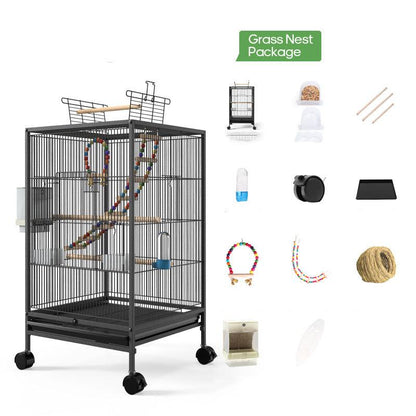 The Majestic Aviary: A Stylish Metal Bird Cage For Xuanfeng Parrots