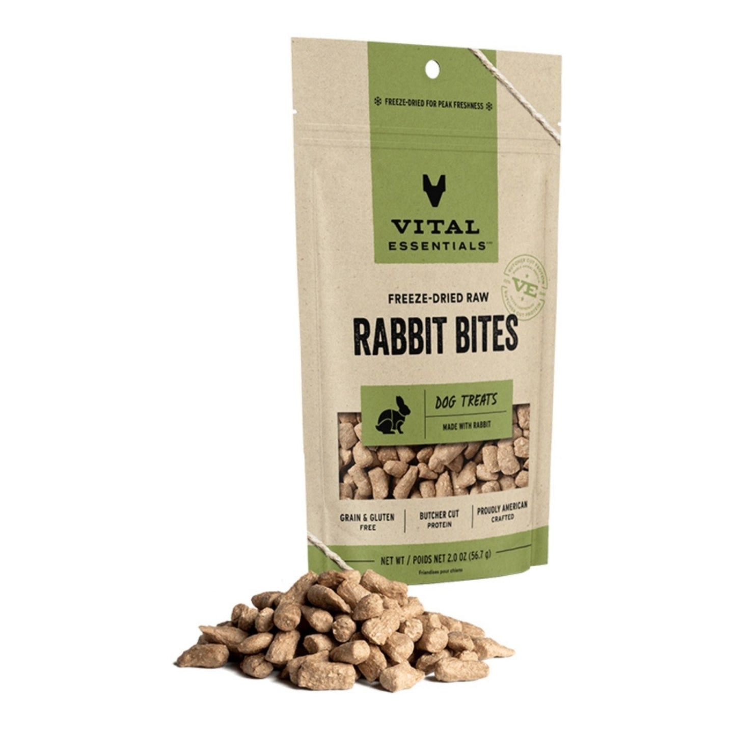 Vital Essentials Dog Freeze-Dried Grain Free Rabbit Bites Treats 5oz.