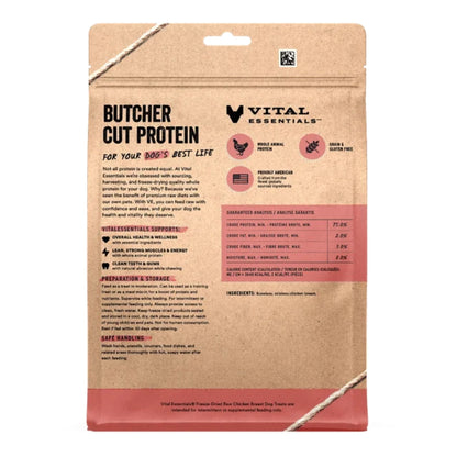 Vital Essentials Dog Freeze-Dried Raw Grain Free Chicken Breast Treats 10oz.