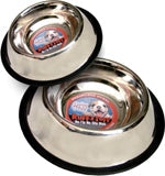 Loving Pets Traditional No-Tip Stainless Steel Dog Bowl Silver 16 Ounces