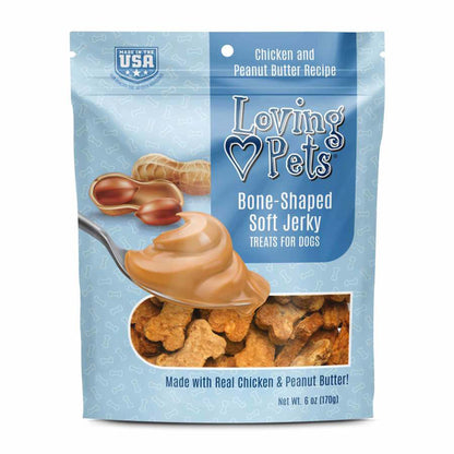 Loving Pets BoneShaped Soft Jerky Dog Treat Chicken Peanut Butter; 1ea-6 oz