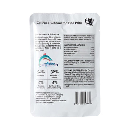 Cat Person Cat Mousse Mackerel & Salmon 3Oz Pouch 12 Pack