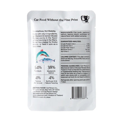 Cat Person Cat Mousse Mackerel & Salmon 3oz Pouch