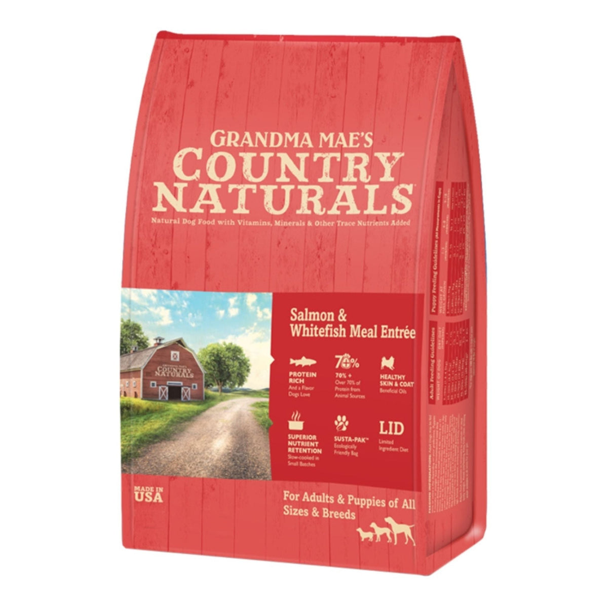 Grandma Mae's Country Naturals Dog Salmon & Whitefish Meal Entree 24Lbs