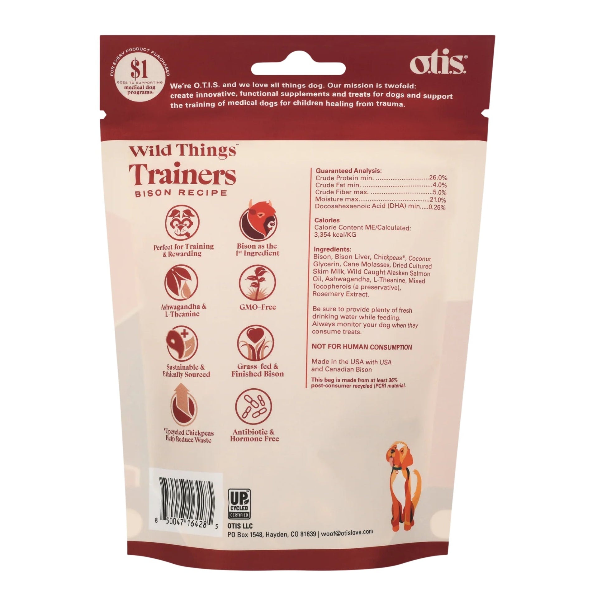 Otis Dog Wild Things Trainers Bison 4oz.