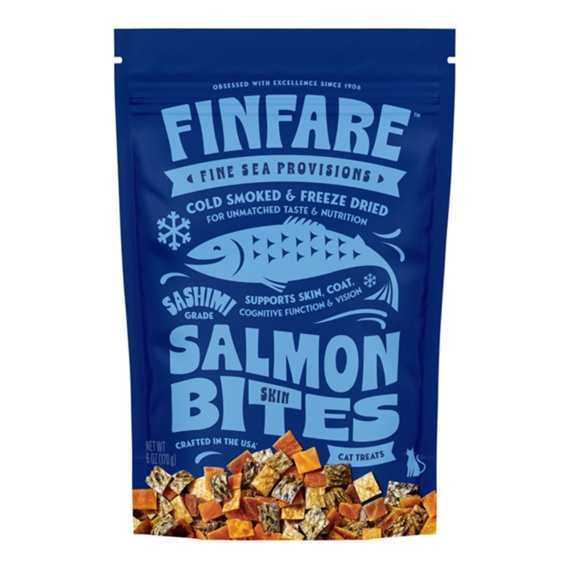 Finfare Cat 6oz. Freeze-dried Smoked Salmon Skin Bites