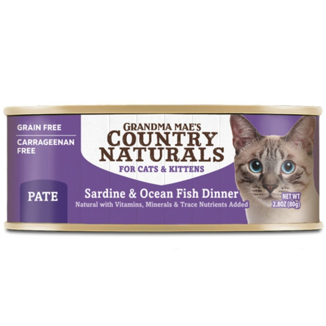 Grandma Mae's Country Naturals Sardine/Ocean Fish Pate Canned Cat Food 2.8oz