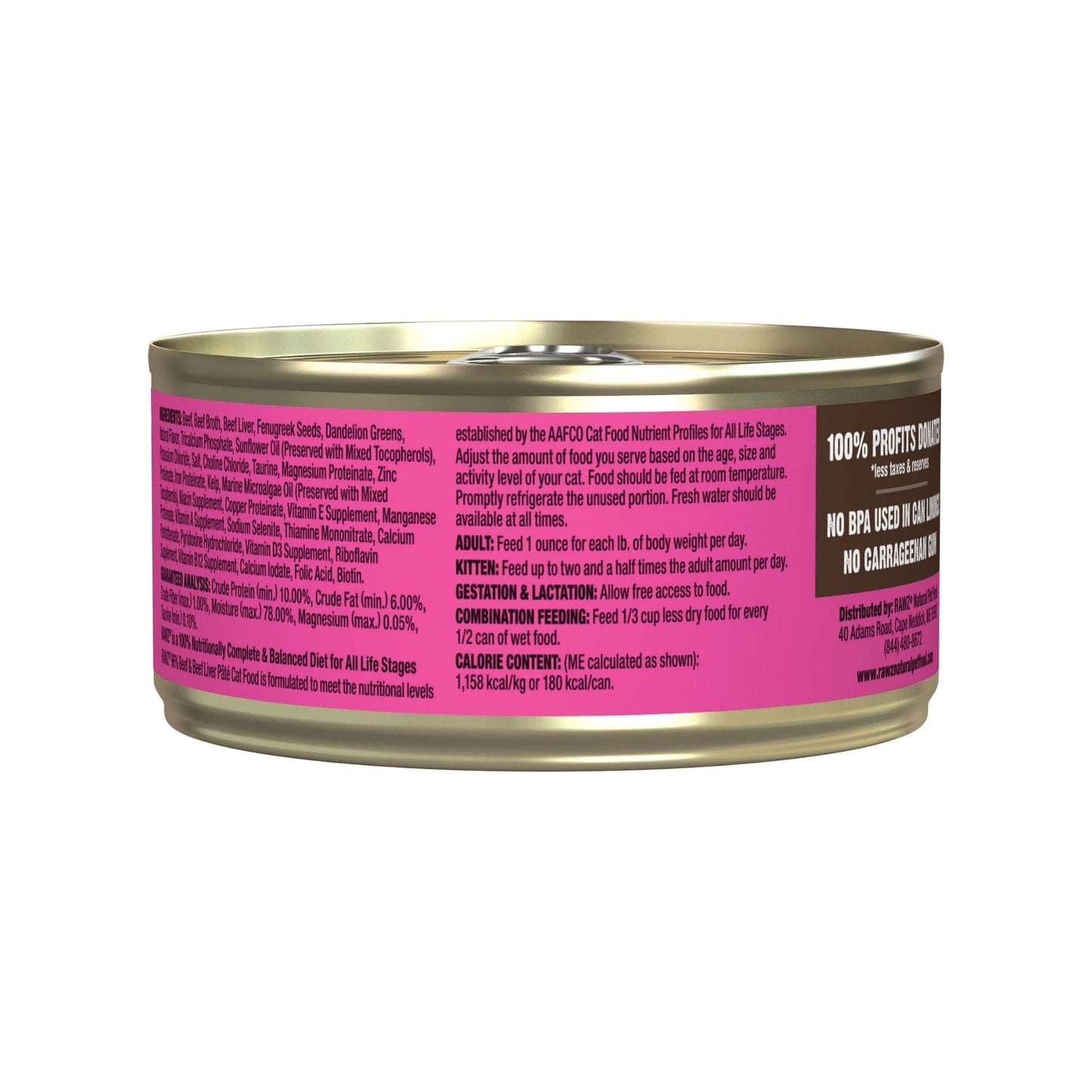 Rawz Cat 96% Beef Liver 5.5oz. (Case of 24)