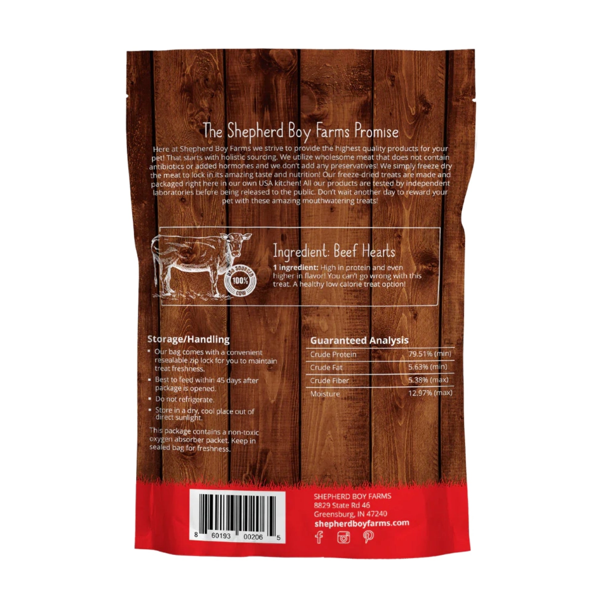 Shepherd Boy Farms Dog & Cat Freeze-Dried Beef Heart 3oz.