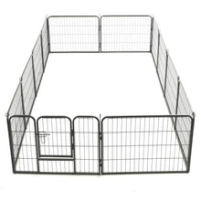 vidaXL Dog Playpen 12 Panels Steel 31.5"x23.6" Black