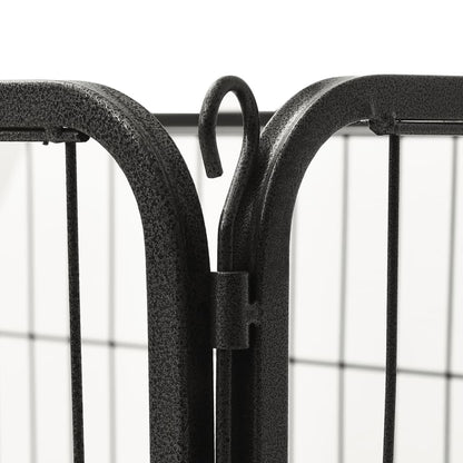 vidaXL Puppy Playpen Exercise Folding Enclosure Pet Kennel Cage Steel Black
