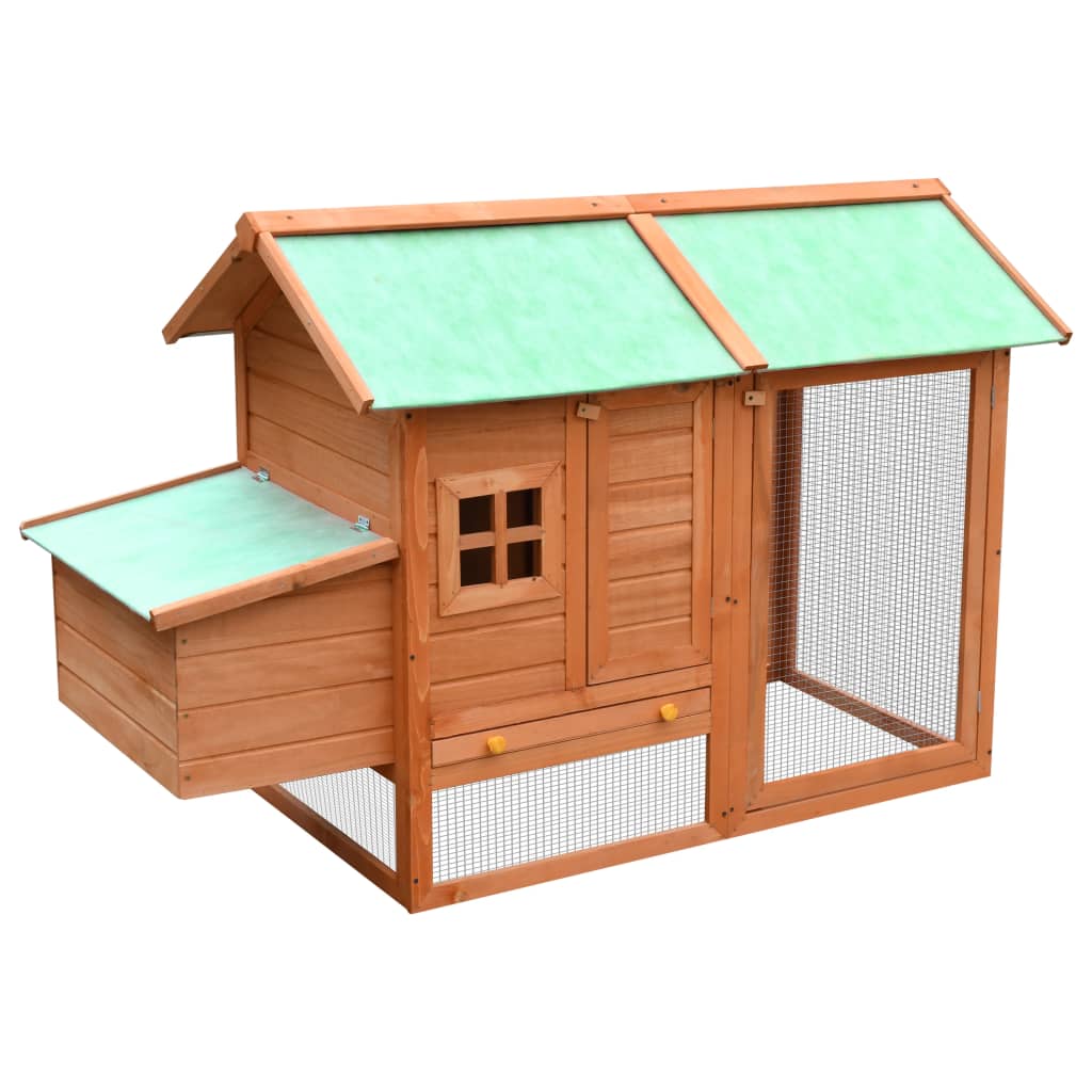 vidaXL Rabbit Hutch Bunny Cage with Pull Out Tray Rabbit Enclosure Solid Wood