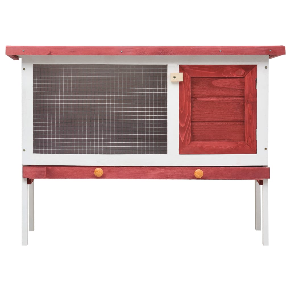 vidaXL Rabbit Hutch Bunny Cage with Pull Out Tray Enclosure Solid Pine Wood
