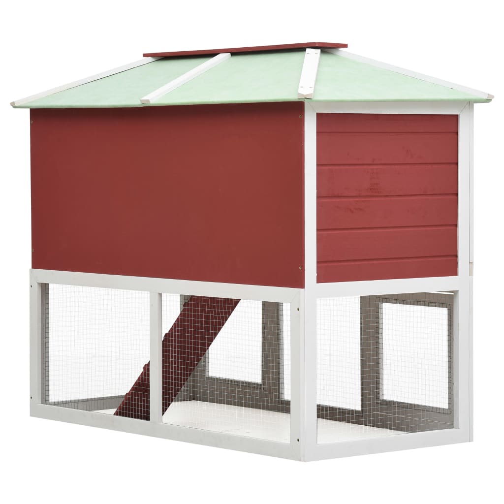 vidaXL Rabbit Hutch Bunny Cage with Pull Out Tray Rabbit Enclosure Solid Wood
